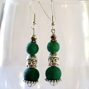 Namaste Buddha handcrafted earrings
